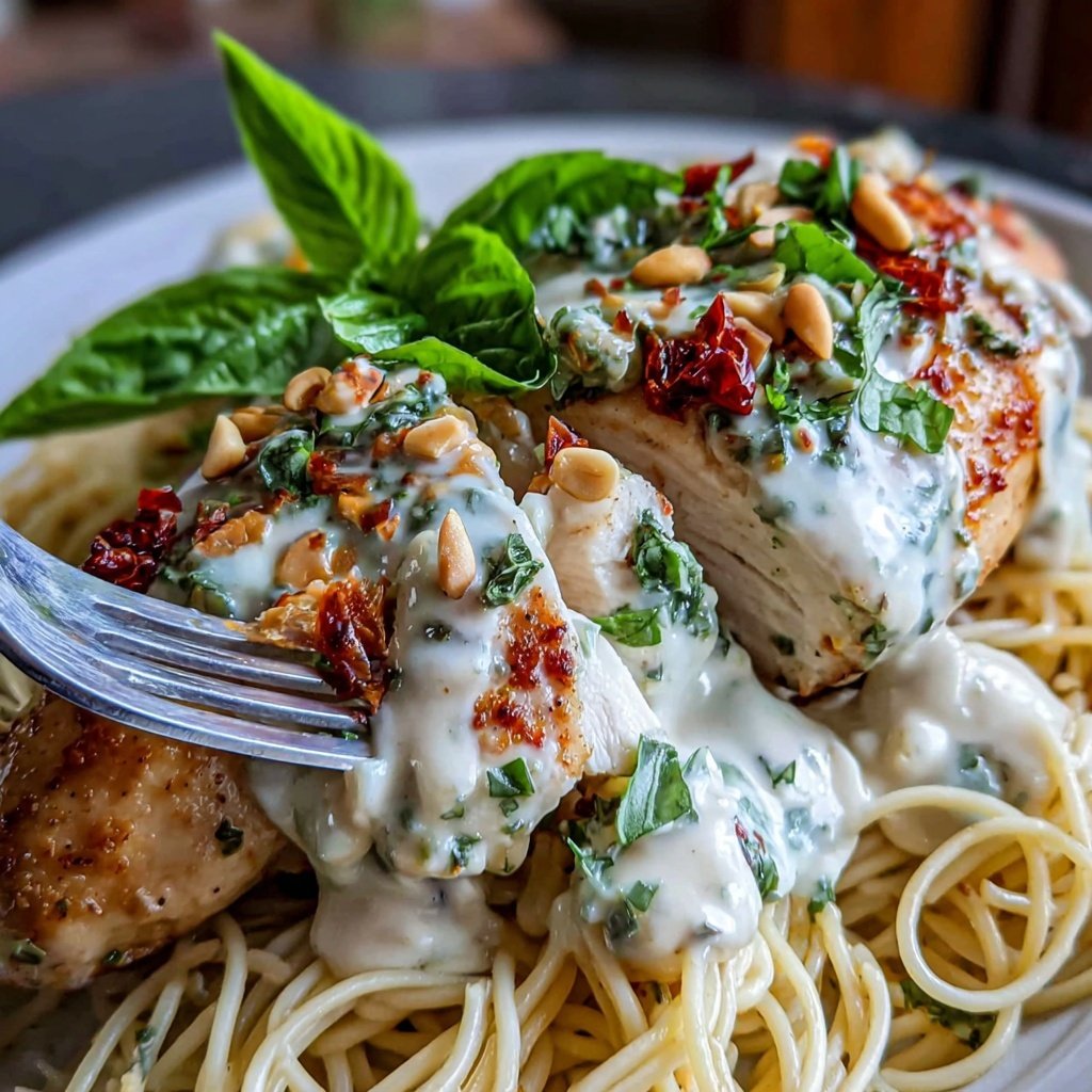 Spring Dinner Creamy Pesto Chicken