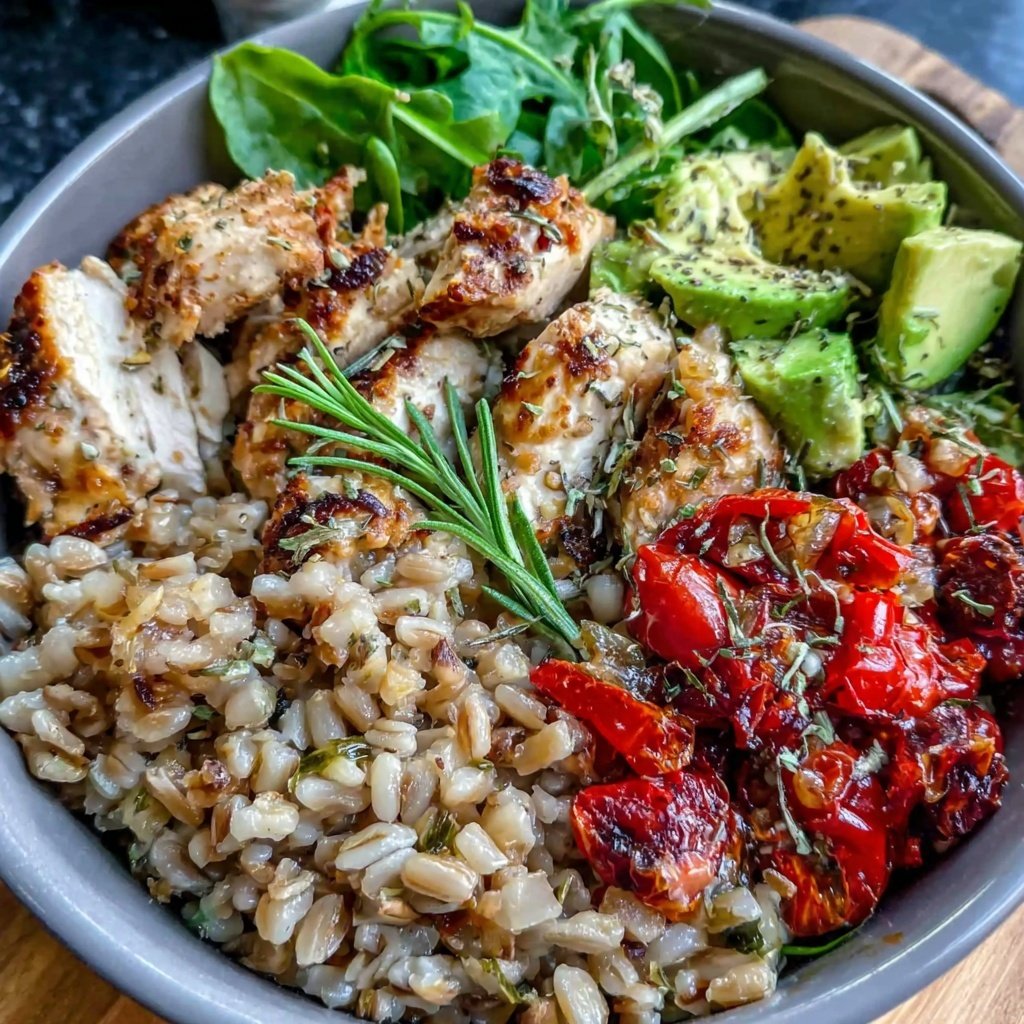Healthy Chicken And Farro Bowl