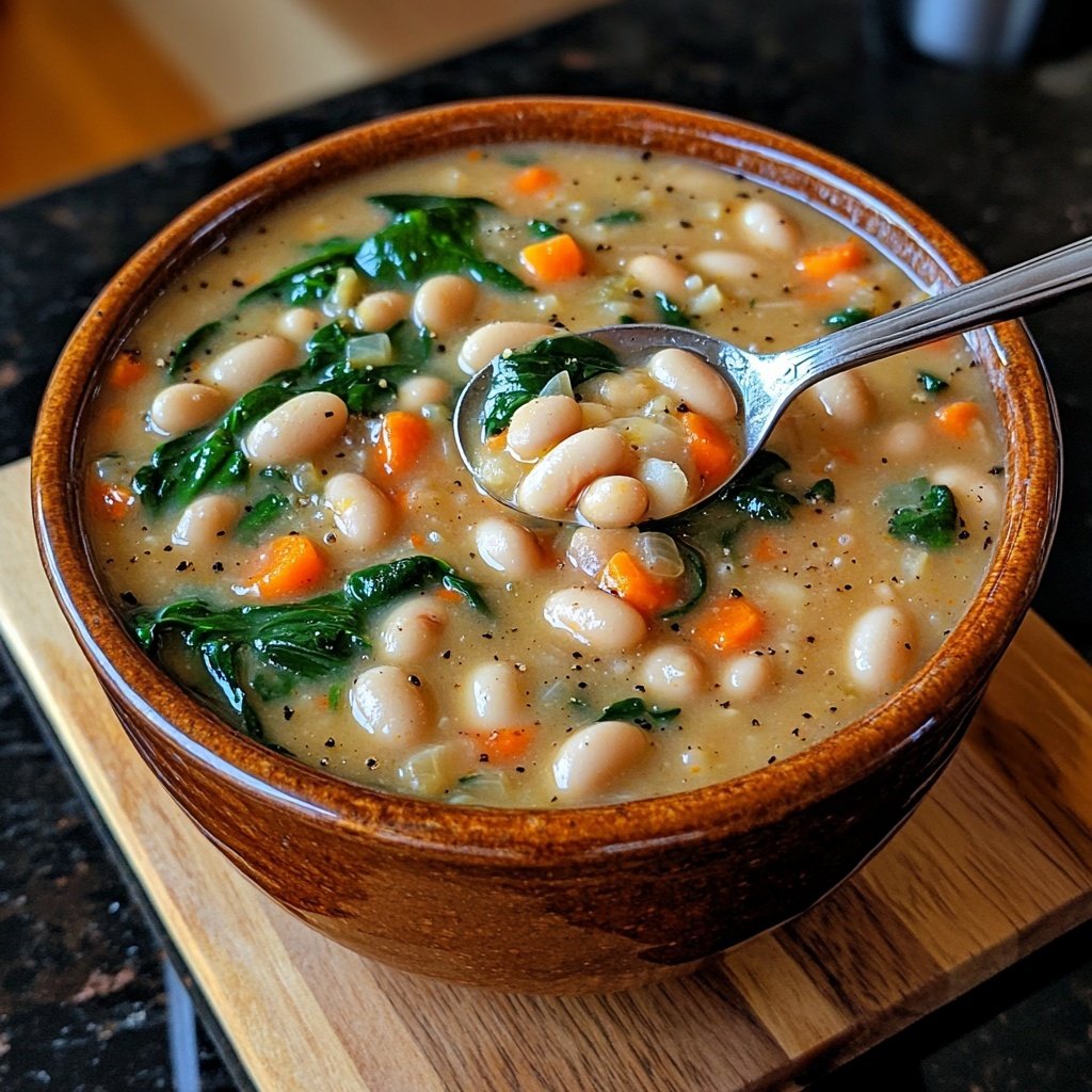 Healthy Crockpot White Bean Soup
