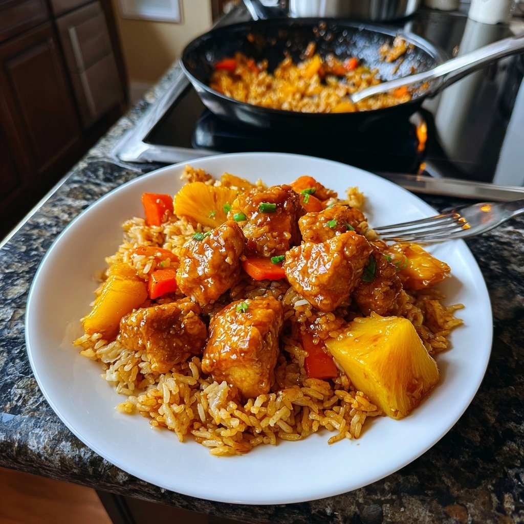 Sticky Pineapple Chicken And Rice