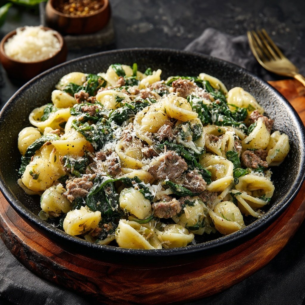 Creamy Beef And Spinach Pasta