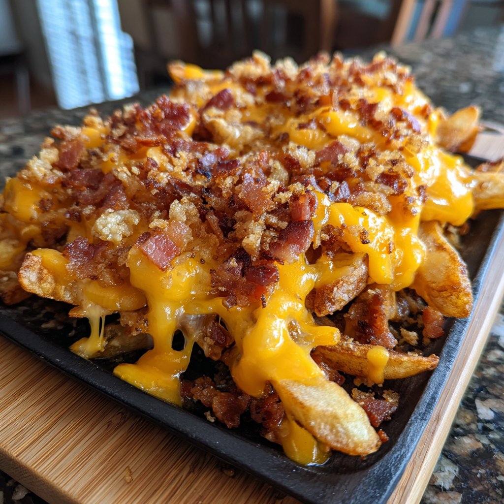 Super Bowl Food Cheesy Baked Fries