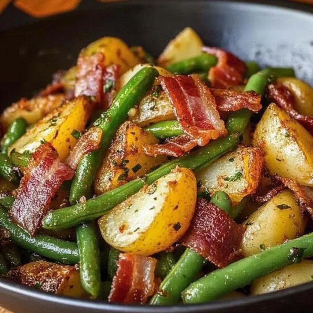 Country Ranch Green Beans and Potatoes with Bacon