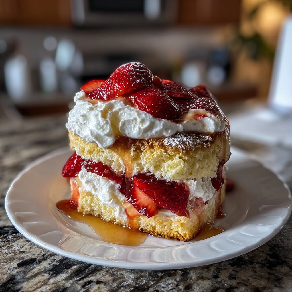 Strawberry Shortcake With Cream Cheese Filling