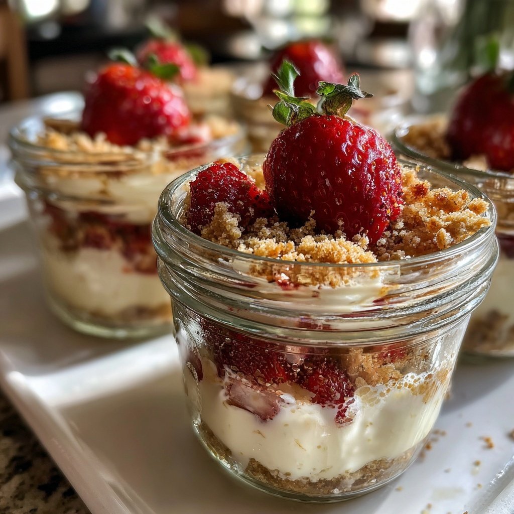 Strawberry Cheesecake Breakfast Jars