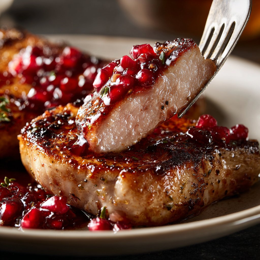 Pork Chops with Pomegranate Pan Sauce