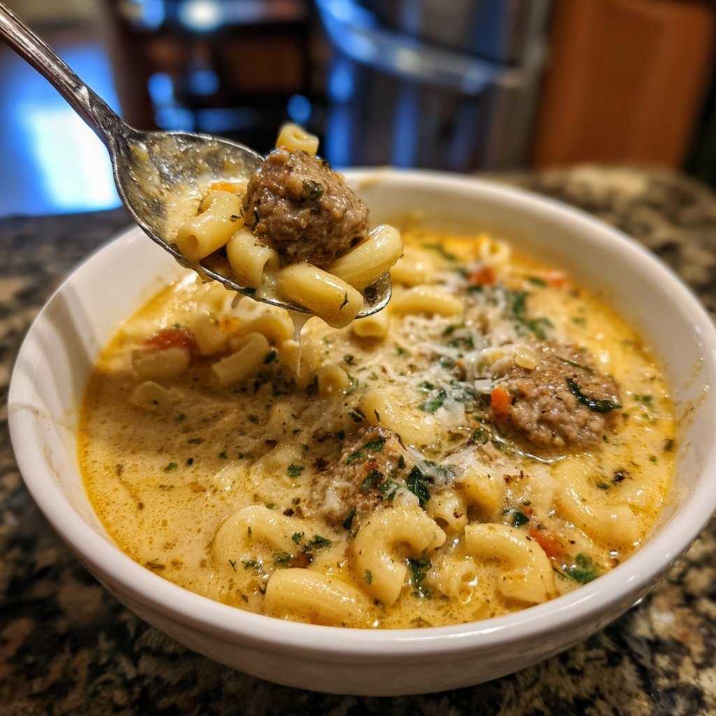 Creamy Parmesan Italian Sausage Ditalini Soup Recipe